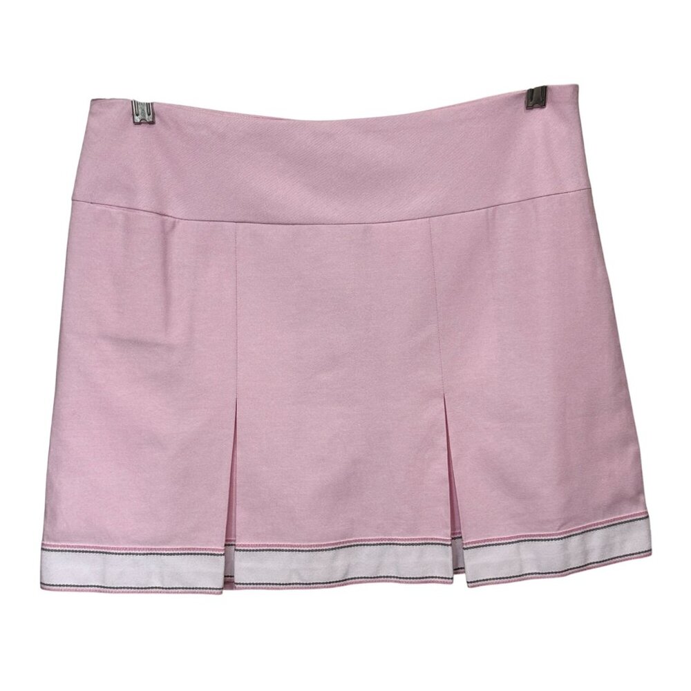 Pink Mini Skirt with Contrast Hem